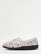 Dr Keller Floral Print Touch Fasten Slipper - Grey