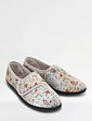 Dr Keller Floral Print Touch Fasten Slipper - Grey