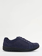 Wide EE Fit Suede Punchwork Lace Up Shoe - Navy