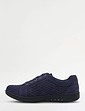 Wide EE Fit Suede Punchwork Lace Up Shoe - Navy