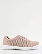 Wide EE Fit Suede Punchwork Lace Up Shoe - Pink