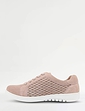 Wide EE Fit Suede Punchwork Lace Up Shoe - Pink