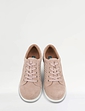 Wide EE Fit Suede Punchwork Lace Up Shoe - Pink