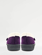 Touch Fasten Embroidered Slipper - Heather