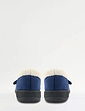 Touch Fasten Embroidered Slipper - Navy