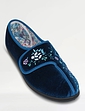 Dr Keller Embroidered Touch Fasten Slipper - Navy