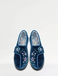 Dr Keller Embroidered Touch Fasten Slipper - Navy