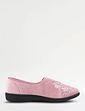 Dr Keller Embroidered Touch Fasten Slipper - Pink