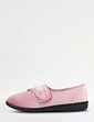 Dr Keller Embroidered Touch Fasten Slipper - Pink