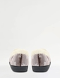 Slip On Print Velour Slipper - Grey