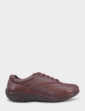 Extra Wide EEE Lace Up Leather Shoe - Burgundy