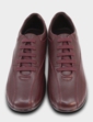 Extra Wide EEE Lace Up Leather Shoe - Burgundy