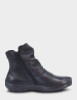 EE Fit Twin Zip Slouch Thermal Lined Leather Boot - Black