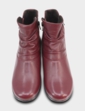 EE Fit Twin Zip Slouch Thermal Lined Leather Boot - Wine