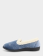 Fleece Lined Star Print Slipper - Blue