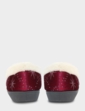 Fleece Lined Star Print Slipper - Burgundy