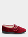 Dr Keller Embroidered Faux Fur Lined Slipper - Burgundy