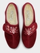 Dr Keller Embroidered Faux Fur Lined Slipper - Burgundy