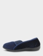 Dr Lightfoot Glitter Dot Velour E Fit Slipper - Navy