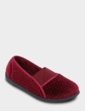 Dr Lightfoot Glitter Dot Velour E Fit Slipper - Wine