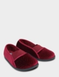 Dr Lightfoot Glitter Dot Velour E Fit Slipper - Wine