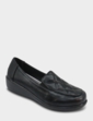 Dr Lightfoot Slip On Quilted Top EE Fit Shoe - Black