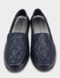 Dr Lightfoot Slip On Quilted Top EE Fit Shoe - Navy