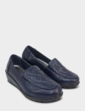 Dr Lightfoot Slip On Quilted Top EE Fit Shoe - Navy