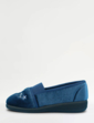 Elastic Gusset EEE Fit Slipper - Blue