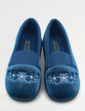 Elastic Gusset EEE Fit Slipper - Blue