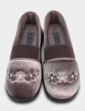 Elastic Gusset EEE Fit Slipper - Mink