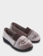 Elastic Gusset EEE Fit Slipper - Mink