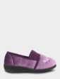 Elastic Gusset EEE Fit Slipper - Purple