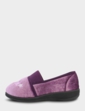 Elastic Gusset EEE Fit Slipper - Purple