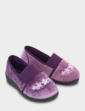 Elastic Gusset EEE Fit Slipper - Purple
