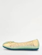Basket Weave Ballerina EE Fit Pump - Gold