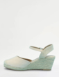 Wide EE Fit Mock Suede Covered Toe Wedge Espadrille Shoe - Beige