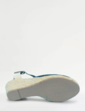 Wide EE Fit Mock Suede Covered Toe Wedge Espadrille Shoe - Navy