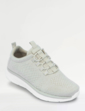 Bungee E Fit Knitted Glitter Fabric Trainer - Stone