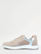 Dr Keller Nubuck Look Trainer With Side Zip And Lace Up - Beige