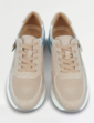 Dr Keller Nubuck Look Trainer With Side Zip And Lace Up - Beige