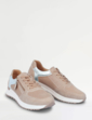 Dr Keller Nubuck Look Trainer With Side Zip And Lace Up - Beige