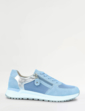 Dr Keller Nubuck Look Trainer With Side Zip And Lace Up - Blue