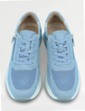 Dr Keller Nubuck Look Trainer With Side Zip And Lace Up - Blue