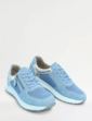 Dr Keller Nubuck Look Trainer With Side Zip And Lace Up - Blue