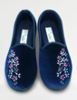 Dr Keller E Fit Embroidered Slipper - Navy