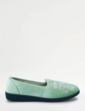 Dr Keller E Fit Embroidered Slipper - Soft Green