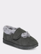 Touch Fasten EE Fit Mock Suede Bootee Slipper - Grey
