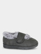 Touch Fasten EE Fit Mock Suede Bootee Slipper - Grey