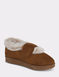 Touch Fasten EE Fit Mock Suede Bootee Slipper - Tan